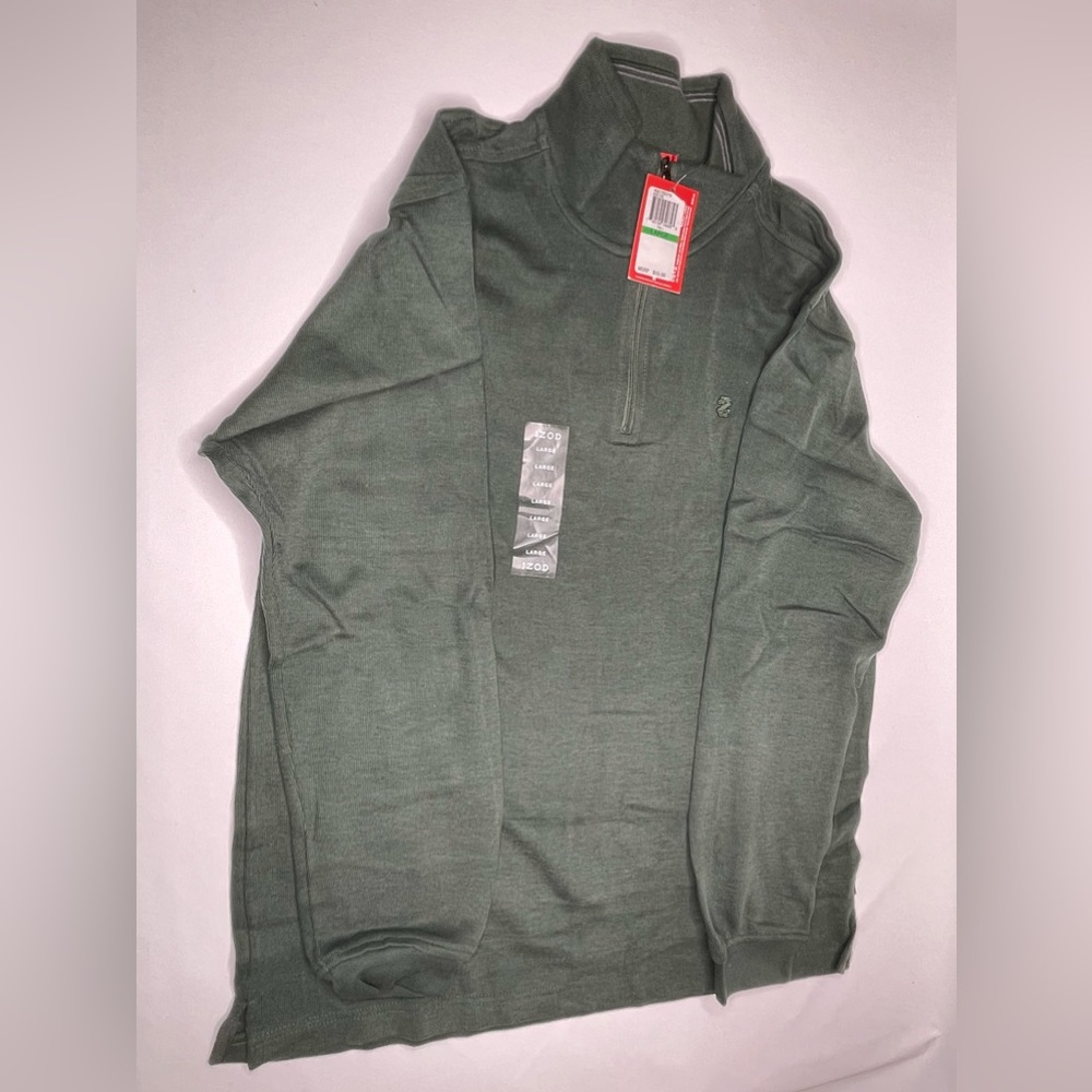IZOD Pullover sweater/shirt jacket Gray size Large